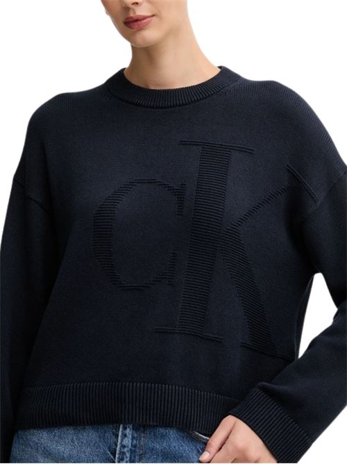 Maglione in cotone con CK ricamato Calvin Klein Jeans | LV047D304GCEF